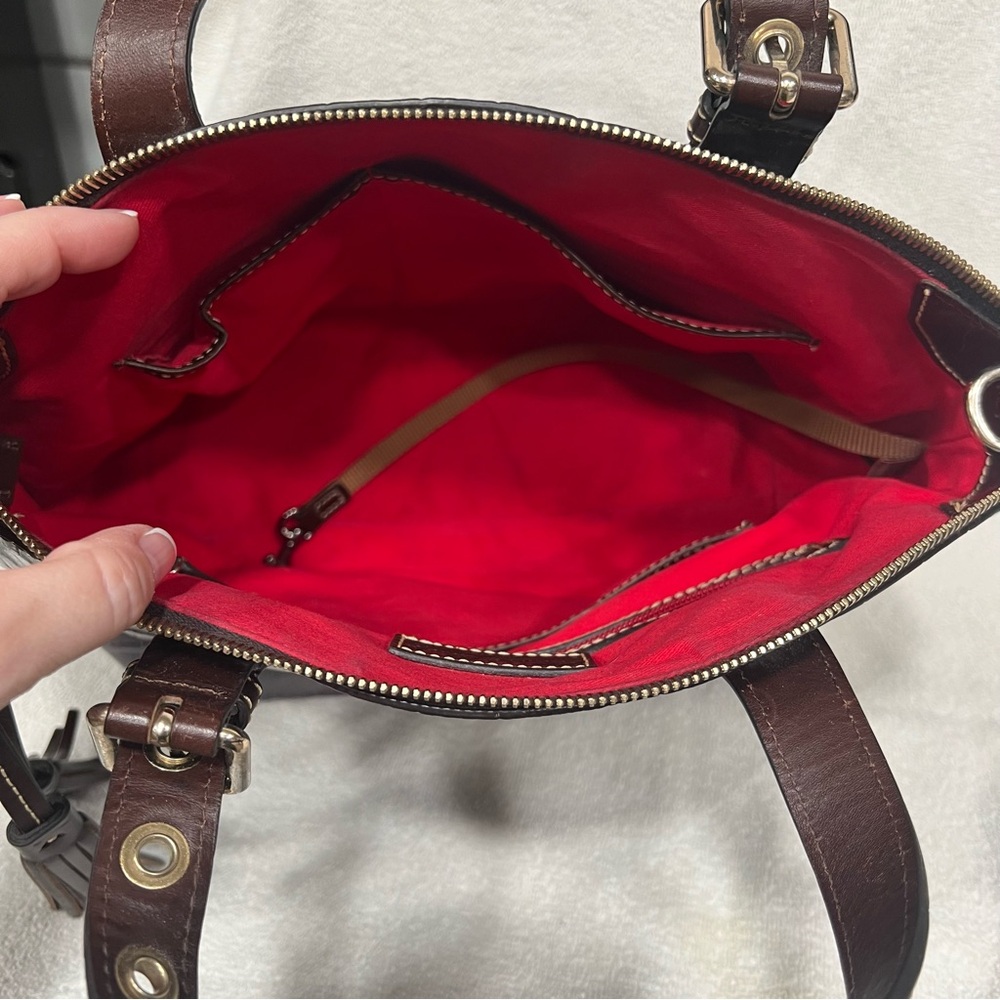 Dooney and Bourke Leather Croc Embossed Domed Satchel, J16666037 - Picture 13 of 16